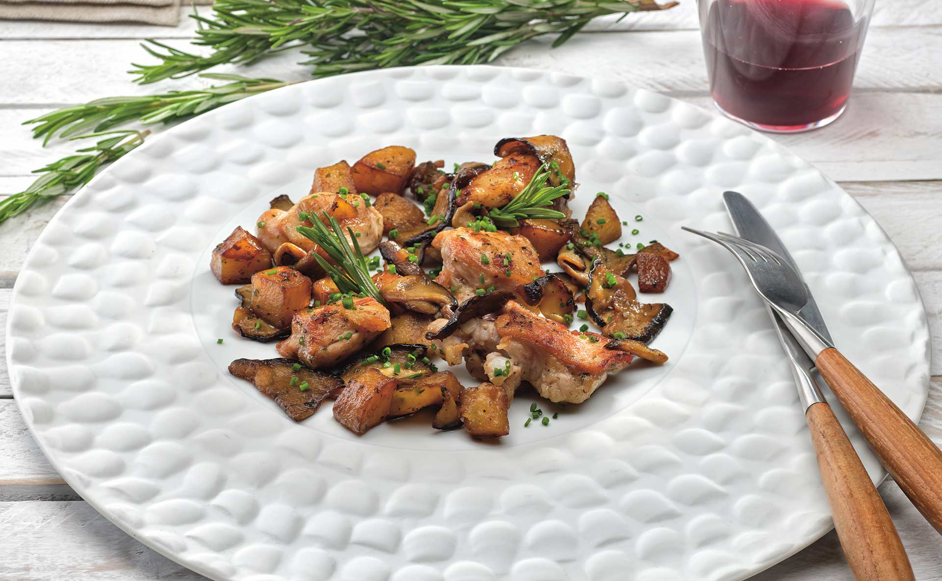 Paletilla de cordero con hongos