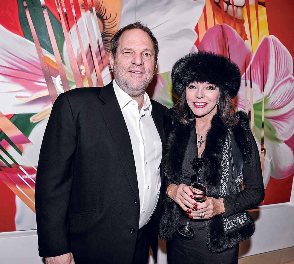 Collins no sufrió su acoso –sí el de otros productores de su época, como ha detallado–, pero despacha a Weinstein con una breve descripción: «babea al comer». La actriz ha contado en otras ocasiones como fue acosada por el Darryl F. Zanuck, ganador del Oscar por Eva al desnudo (1950). «Me agarró en un pasillo, de manera muy inapropiada, susurrándome en el oido. Olía a cigarrillos, y me dijo las cosas más horribles». Collins afirma que quien primero le advirtió sobre Zanuck y sobre «los lobos de Hollywood», cuando ella acababa de llegar con 21 años, fue Marilyn Monroe.