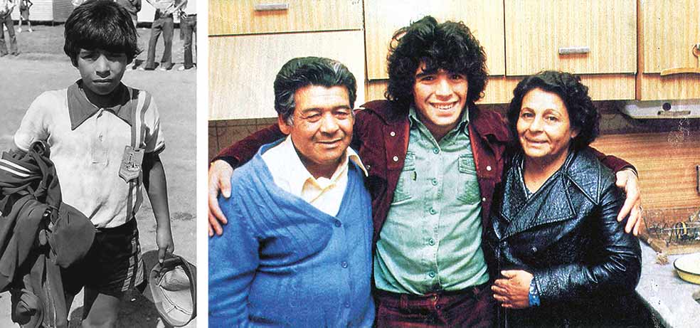 Diego es el quinto de ocho hermanos, el primer chico, orgullo de sus padres, doña Tota y don Diego (Chitoro), ya fallecidos. La familia vivía en una chabola de Villa Fiorito, un poblado junto a Buenos Aires. Maradona reivindicaba sus orígenes humildes y era un ferviente fan de Fidel Castro (al que llevaba tatuado) y su régimen.