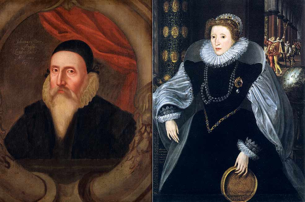 John Dee fue un reputado matemático, astrólogo y científico inglés del siglo XVI muy aficionado a la magia y la alquimia. Tenía un raro espejo de obsidiana de origen azteca que utilizaba, según decía, para hablar con los ángeles. Fue consejero de la reina Isabel I de Inglaterra.