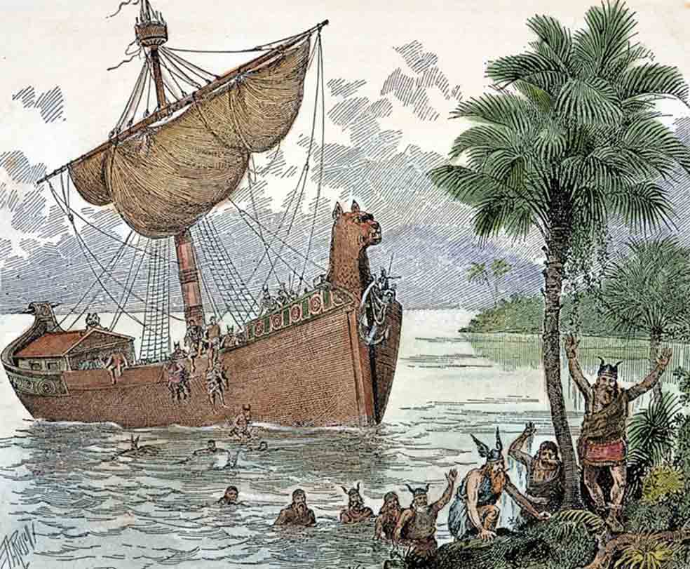 Una teoría, basada en un controvertido mapamundi, el Portulano de Vinlandia, defiende que los vikingos fueron los primeros europeos en pisar tierras americanas, en la península del Labrador, alrededor del año 1000.