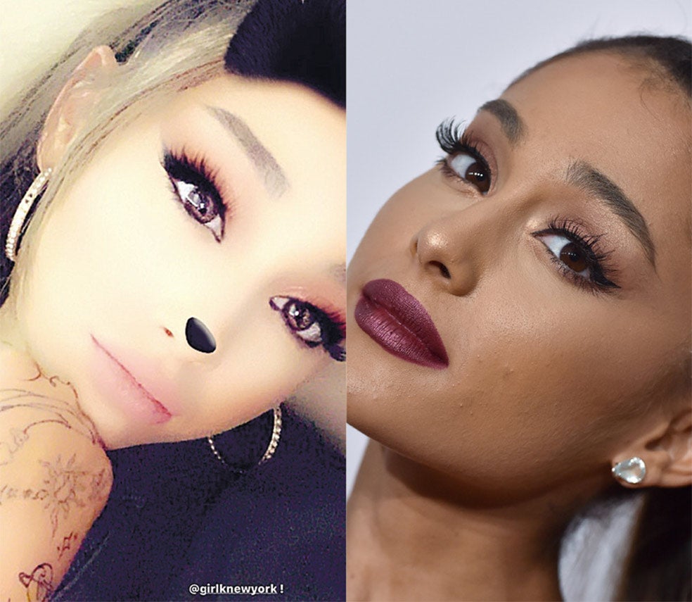 La cantante Ariana Grande parece obsesionada con asiatizar sus ojos en sus posados 'instagrameros'.