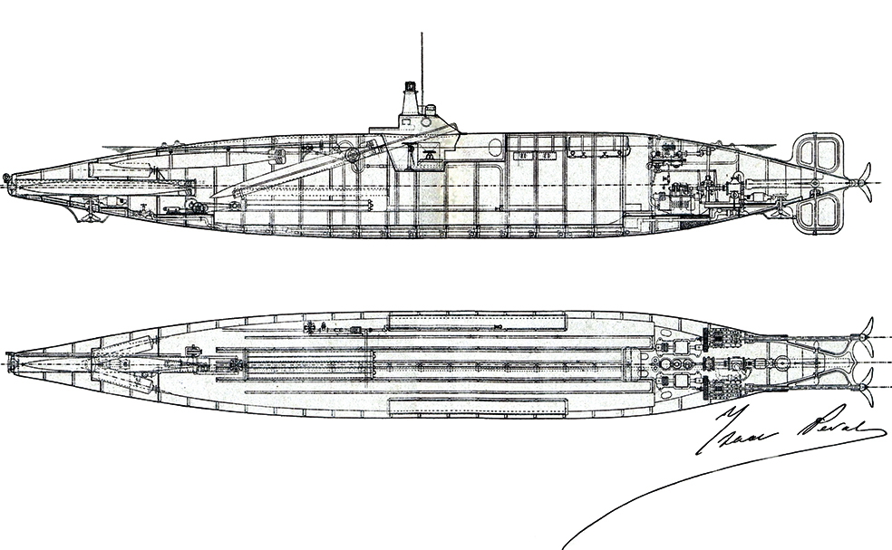 Los planos los diseñó el propio Peral y los revisó un ingeniero naval. Pese a que recibió ofertas, el inventor no quiso trabajar para otros países. «El submarino –dijo– será para España o para nadie». Pero las autoridades españolas consintieron el espionaje, por mucho que Peral protestara. Incluso un oscuro traficante de armas, Basil Zaharoff, habría conseguido al parecer los planos. Ingenieros alemanes reconocerían más tarde que el proyecto de Peral les sirvió de modelo para construir la flota que causó estragos en la Primera Guerra Mundial.