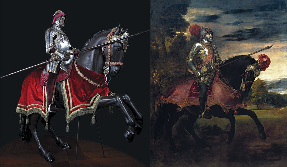 Carlos V derrotando a los príncipes protestantes alemanes en Mühlberg, en 1547, como defensor de la verdadera fe es una imagen equiparable a la de los marines izando la bandera en Iwo-Jima en 1945 o a la del derribo de la estatua de Sadam Husein en 2003. Ésa es la historia de esta armadura que inmortalizó Tiziano. El emperador supo aprovechar como nadie la capacidad propagandística de las imágenes.