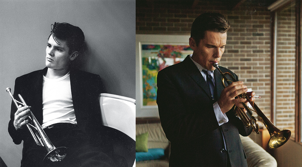 En Born to be blue, que se estrenó en 2015, Ethan Hawke se mete en la piel de Chet Baker. El actor recibió excelentes críticas. La película es, en realidad, una reinvención de la vida del músico. Curiosamente, arranca con el rodaje de un biopic sobre el trompetista e imagina qué hubiera sido de él si hubiese logrado superar sus adicciones después de su paso por la cárcel en Italia.