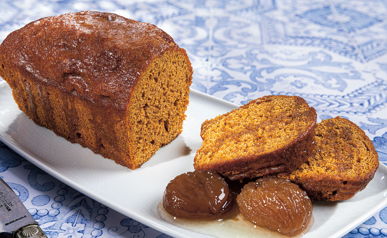 Pan de especias y castañas confitadas