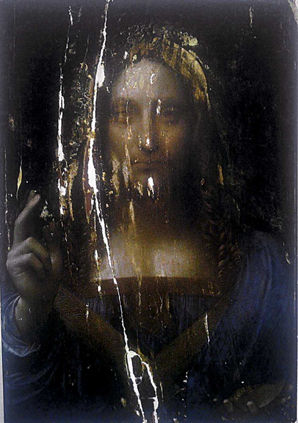 La obra antes de su restauración. «El cuadro es un fantasma. No hay pintura, solo se conservaron con calidad las manos», dice el experto Juan Várez.