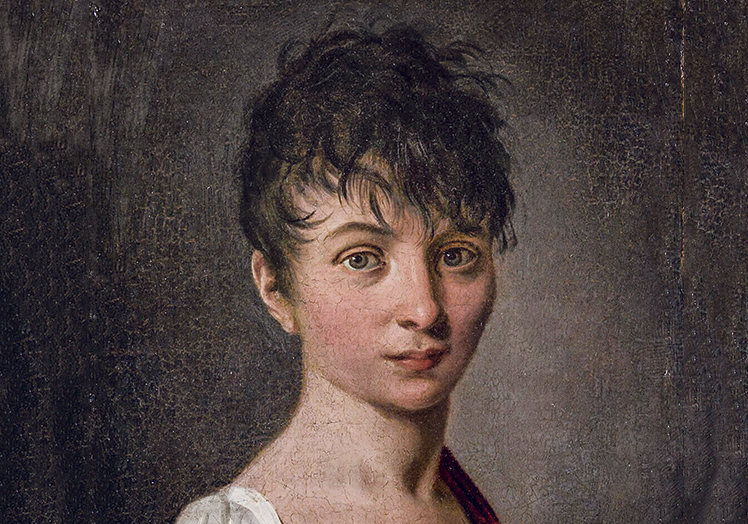 Imagen principal - Homenaje macabro. Tras los años del Terror se celebraron en París 'bailes de víctimas' donde se imitaba la indumentaria de los guillotinados y se usaban collares rojos en alusión a sus cuellos sangrantes. El pelo corto se sofisticó con lazos y se usó un flequillo desordenado para cubrir frentes muy anchas o marcas de viruela.