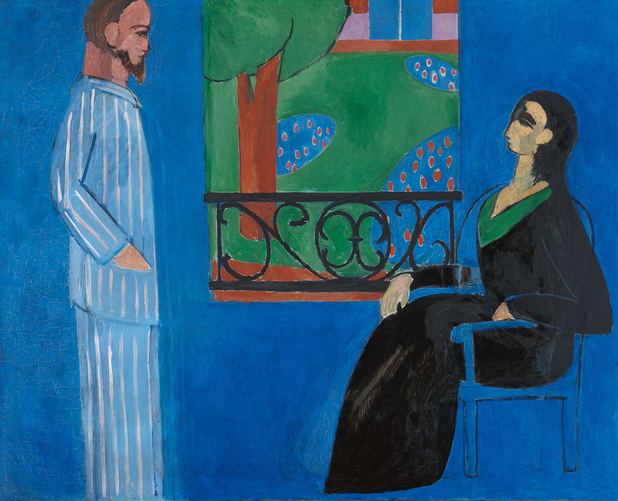 El museo ruso cuenta con colecciones de pintura impresionista con cuadros de Monet, Cézanne, Renoir, Gauguin y Matisse (en la imagen), ataviado con un pijama en la Conversación.