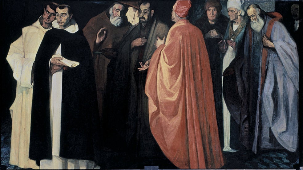 Los compromisarios de Caspe, pintados por Francisco Marín Bagüés en 1912.