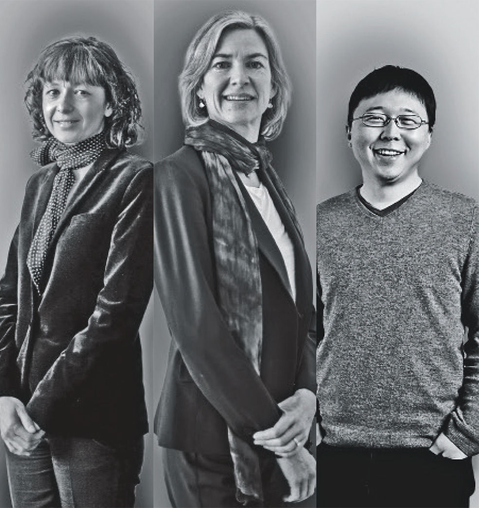 Emmanuelle Charpentier, Jennifer Doudna y Feng Zhang. Ellas desarrollaron juntas la técnica CRISPR y ganaron por ello el Nobel. Él, en paralelo, logró, antes que ellas, que funcionara en humanos.